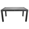 IRIS GF-220A ECO antracit műanyag kerti asztal rattan üveglappal 90x150cm
