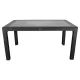 IRIS GF-220A ECO antracit műanyag kerti asztal rattan üveglappal 90x150cm