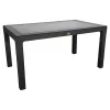 IRIS GF-220A ECO antracit műanyag kerti asztal rattan üveglappal 90x150cm