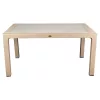 IRIS GF-810C ORIGINAL CAPPUCCINO műanyag kerti asztal rattan üveglappal 90x150cm