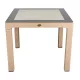 IRIS GF-820C ORIGINAL CAPPUCCINO műanyag kerti asztal rattan üveglappal 90x90cm