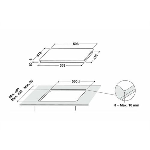 Whirlpool WL B5860 AL fekete, beépíthető, indukciós, főzőzóna: 4, beépíthető méret: 56cm, főzőlap
