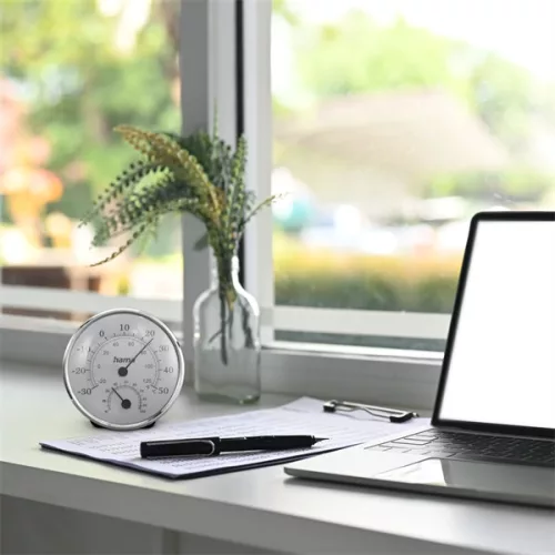 Hama 00222236 SAIPAN ezüst analóg hőmérséklet és páratartalom mérő