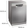 Bosch SMS4ECI26E inox, szabadonálló, programok száma:6, 14 terítékes mosogatógép