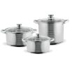 TOO LP-7170 prémium rozsdamentes 6 darabos edénykészlet, 7,2 liter+10 liter+13,3 liter fazék/lábas+fedők