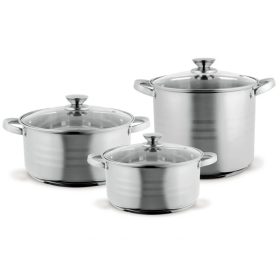   TOO LP-7170 prémium rozsdamentes 6 darabos edénykészlet, 7,2 liter+10 liter+13,3 liter fazék/lábas+fedők