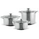 TOO LP-7170 prémium rozsdamentes 6 darabos edénykészlet, 7,2 liter+10 liter+13,3 liter fazék/lábas+fedők
