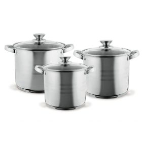   TOO LP-7171 prémium rozsdamentes 6 darabos edénykészlet, 4,3 liter+5,6 liter+7,2 liter fazék/lábas+fedők