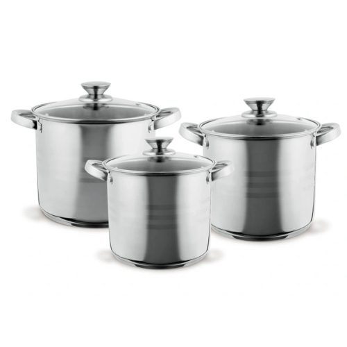 TOO LP-7171 prémium rozsdamentes 6 darabos edénykészlet, 4,3 liter+5,6 liter+7,2 liter fazék/lábas+fedők