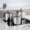 TOO LP-7171 prémium rozsdamentes 6 darabos edénykészlet, 4,3 liter+5,6 liter+7,2 liter fazék/lábas+fedők