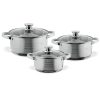 TOO LP-7172 prémium rozsdamentes 6 darabos edénykészlet, 2,3 liter+4,2 liter+5,8 liter fazék/lábas+fedők
