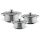 TOO LP-7172 prémium rozsdamentes 6 darabos edénykészlet, 2,3 liter+4,2 liter+5,8 liter fazék/lábas+fedők