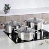 TOO LP-7172 prémium rozsdamentes 6 darabos edénykészlet, 2,3 liter+4,2 liter+5,8 liter fazék/lábas+fedők