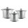 TOO LP-7173 prémium rozsdamentes 6 darabos edénykészlet, 9 liter+11,1 liter+17,5 liter fazék/lábas+fedők