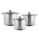 TOO LP-7173 prémium rozsdamentes 6 darabos edénykészlet, 9 liter+11,1 liter+17,5 liter fazék/lábas+fedők
