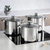 TOO LP-7173 prémium rozsdamentes 6 darabos edénykészlet, 9 liter+11,1 liter+17,5 liter fazék/lábas+fedők