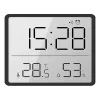 IRIS DC-111-B hőmérséklet és páratartalom kijelzéssel, ébresztő funkcióval fekete digitális óra