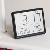 IRIS DC-111-B hőmérséklet és páratartalom kijelzéssel, ébresztő funkcióval fekete digitális óra