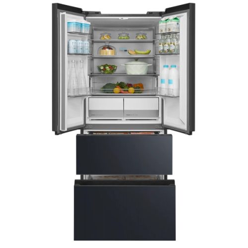Midea MDRF600BIE70 inox, négyajtós, Hűtő:276L, Fagyasztó:159L, No frost hűtőszekrény