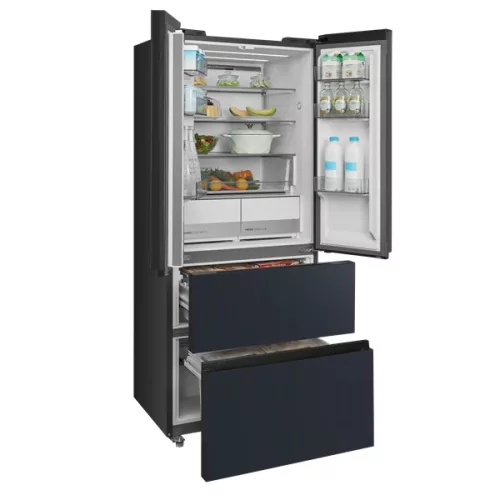 Midea MDRF600BIE70 inox, négyajtós, Hűtő:276L, Fagyasztó:159L, No frost hűtőszekrény