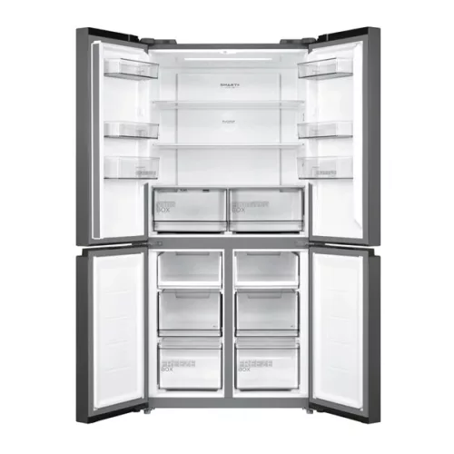 Midea MDRF632FIE45 inox, négyajtós, Hűtő:305L, Fagyasztó:169L, No frost hűtőszekrény