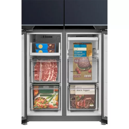 Midea MDRM587BIE70 inox, négyajtós, Hűtő:276L, Fagyasztó:150L, No frost hűtőszekrény