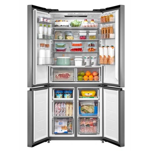 Midea MDRM691FIE46 inox, négyajtós, Hűtő:345L, Fagyasztó:170L, No frost hűtőszekrény