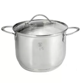   Berlinger Haus Silver Jewellery Collection rozsdamentes acél fazék hőálló üveg fedővel, 28 cm  (BH-6287)