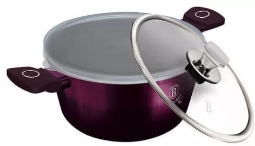 Berlinger Haus Purple Eclipse Collection magas lábas titán bevonattal, kétféle fedővel, 24 cm (BH-6629)