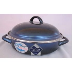   Bonyhádi (EMA-LION) 24 cm sütőlábas kék metál árnyal teflon belső füles fedős