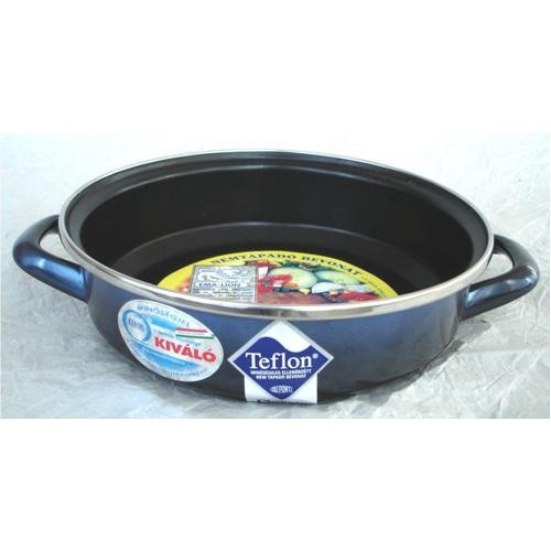 Bonyhádi (EMA-LION) 28 cm sütőlábas kék metál árnyal teflon belső füles fedő nélkül