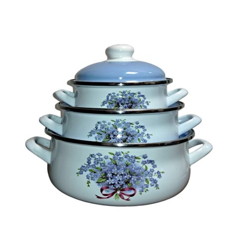 Bonyhádi (EMA-LION) lábasszett nefelejcs árnyalt kicsi 6 darabos