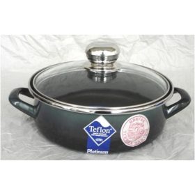   Bonyhádi (EMA-LION) 26 cm sütőlábas zöld színű platínum bevonat füles fedős