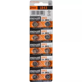   Maxell: alkáli gombelem LR43/V12GA 10db-os bliszteses csomagolásban