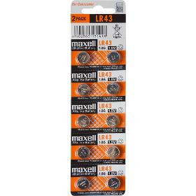 Maxell: Alkáli gombelem LR43/V12GA 10db-os bliszteses csomagolásban