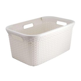   CURVER 187492 "STYLE" RATTAN HATÁSÚ RUHÁSKOSÁR 45L - KRÉM