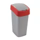 CURVER 195024 "PACIFIC FLIP BIN" BILLENŐ FEDELES SZEMETES 45L - EZÜST/PIROS
