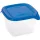 CURVER 182238 "FRESH&GO" SZÖGLETES ÉTELTARTÓ 0,45L - TRANSZPARENS/KÉK