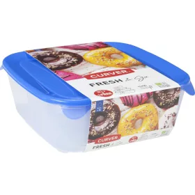   CURVER 182596 "FRESH&GO" SZÖGLETES ÉTELTARTÓ SZETT 0,8L+1,7L+2,9L+0,25L - TRANSZPARENS/KÉK