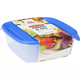   CURVER 182206 "FRESH&GO" SZÖGLETES ÉTELTARTÓ SZETT 0,25L + 0,8L + 1,7L - TRANSZPARENS/KÉK