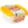 CURVER 182218 "FRESH&GO" SZÖGLETES ÉTELTARTÓ SZETT 3x0,8L - TRANSZPARENS/NARANCSSÁRGA