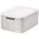 CURVER 205848 "STYLE" M MÉRETŰ RATTAN KOSÁR FEDÉLLEL 18L - KRÉM