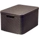 CURVER 205861 "STYLE" L MÉRETŰ RATTAN KOSÁR FEDÉLLEL 30L - SÖTÉTBARNA