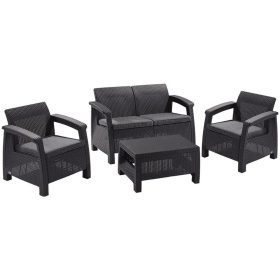 KETER 223204 CORFU MŰRATTAN KERTI BÚTOR SZETT