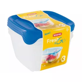   CURVER "FRESH&GO" SZÖGLETES ÉTELTARTÓ SZETT 3x1,2L