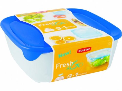 Curver 182596 182596 "FRESH&GO" TÉGLA ÉTELTARTÓ 0,8L+1,7L+2,9L+0,25L 