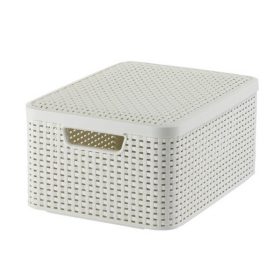   Curver 205848 "style" m méretű rattan kosár fedéllel (18l) krém