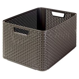   Curver 205850 "style" l méretű rattan kosár (30l) sötétbarna 