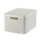 Curver 205862 205862 STYLE L MÉRETŰ RATTAN KOSÁR FEDÉLLEL (30L) Krém