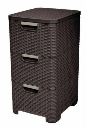 Curver 206313 206313 STYLE RATTAN 3 FIÓKOS SZEKRÉNY Sötétbarna